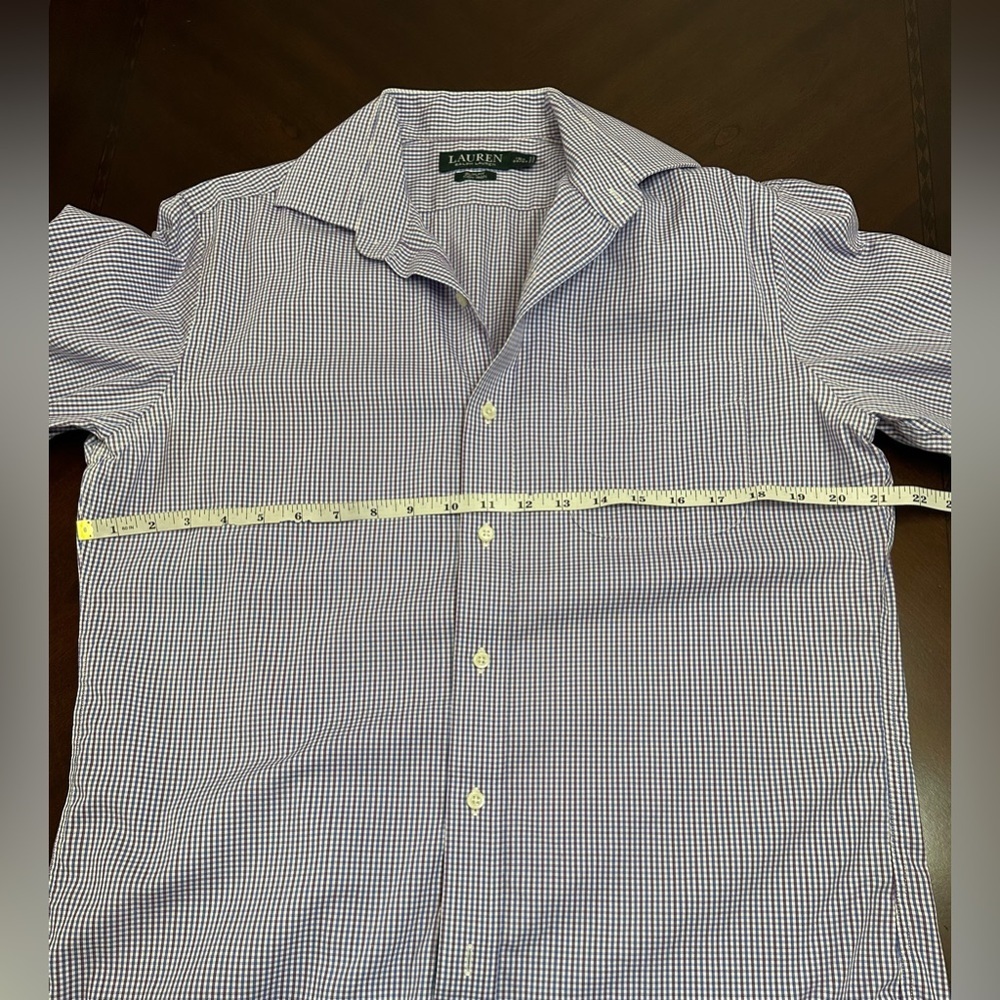 Lauren Ralph Lauren Men's Lavender Checkered Dress Shirt 💙 - Picture 6 of 7